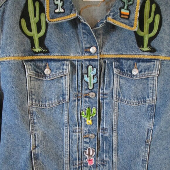 Cowgirl Chic Fringed Western Jean Jacket! Vintage Pin-up Girls XXL - Picture 4 of 14